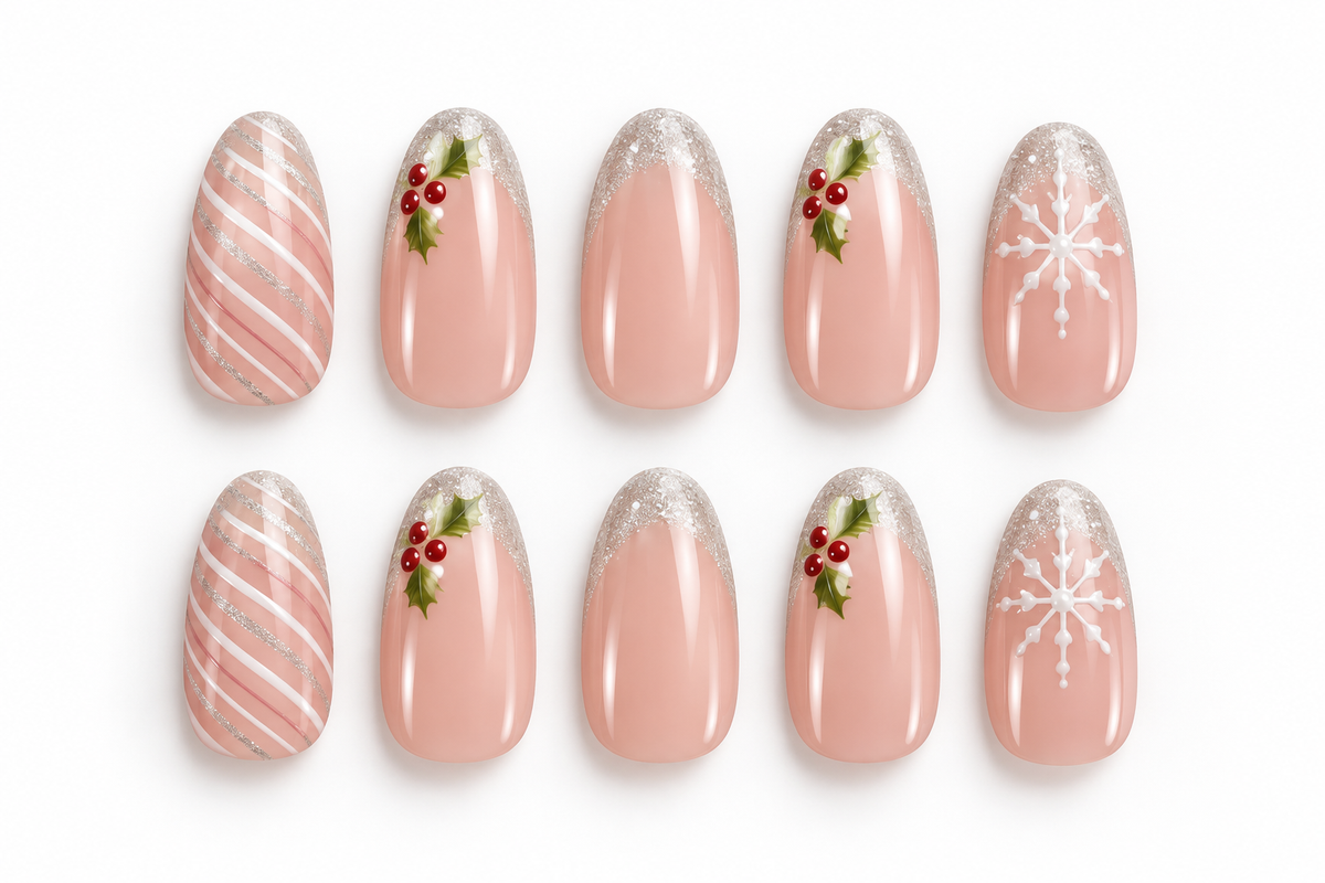 Frosted Holly Press On