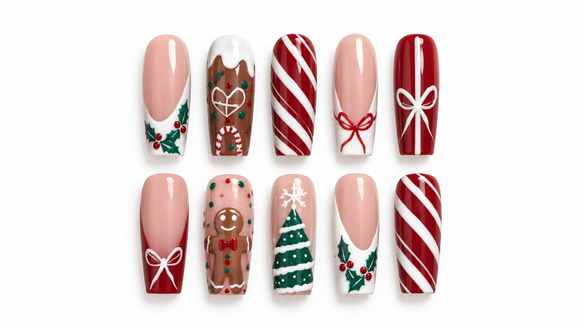 Gingerbread Christmas Press On
