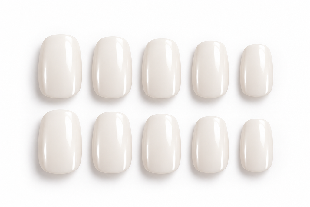 Milky White Press On
