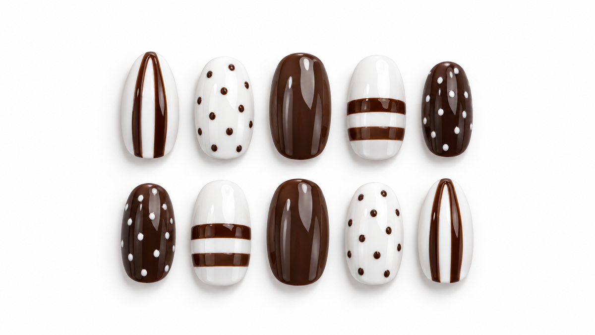 Mocha Dots Press On
