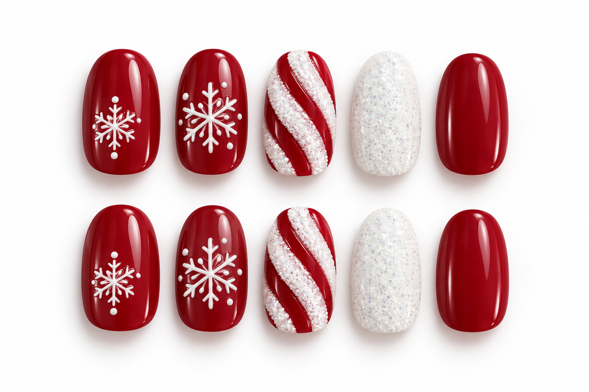 Snowflake Candy Press On